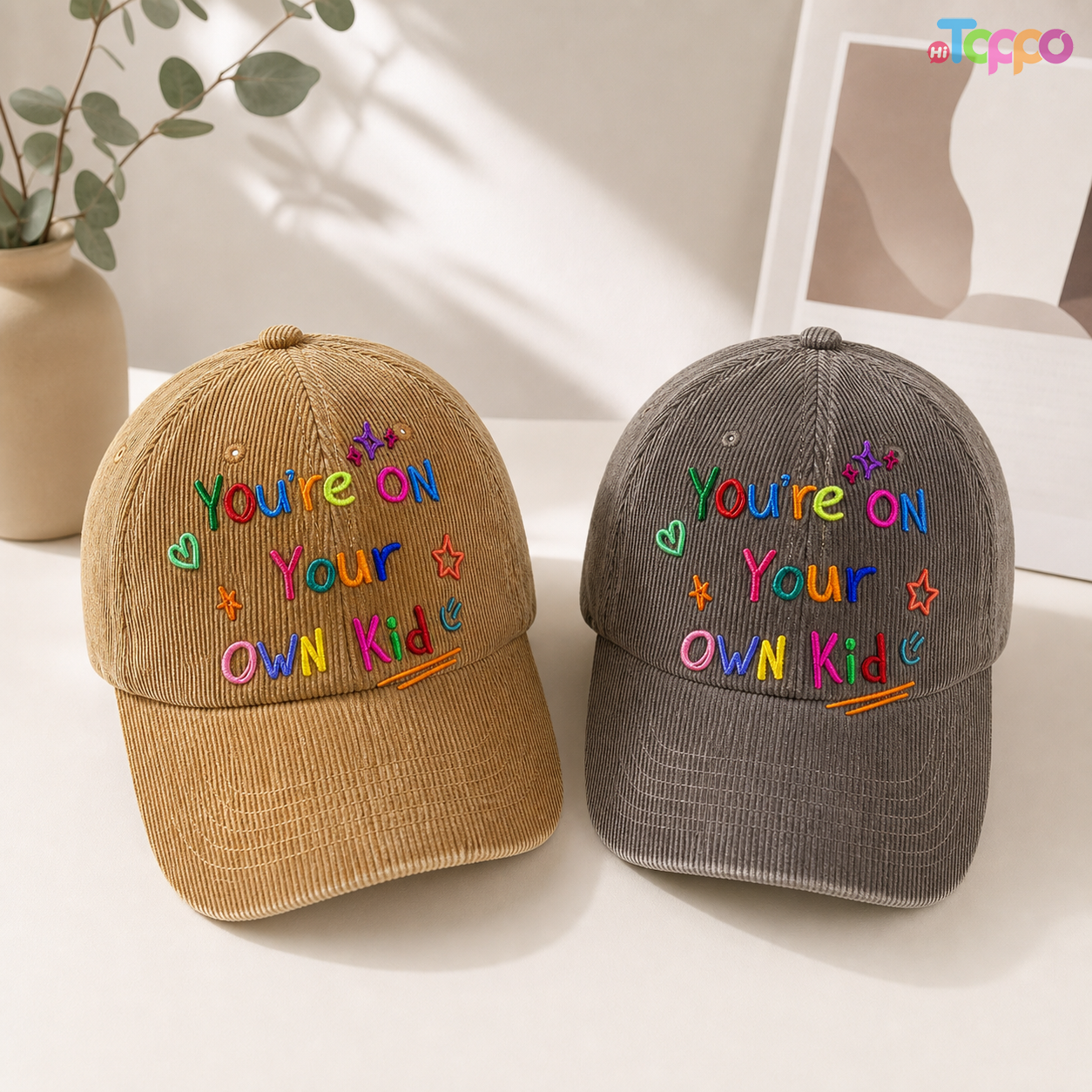 Custom Washed Corduroy Baseball Caps with Embroidery Logo
