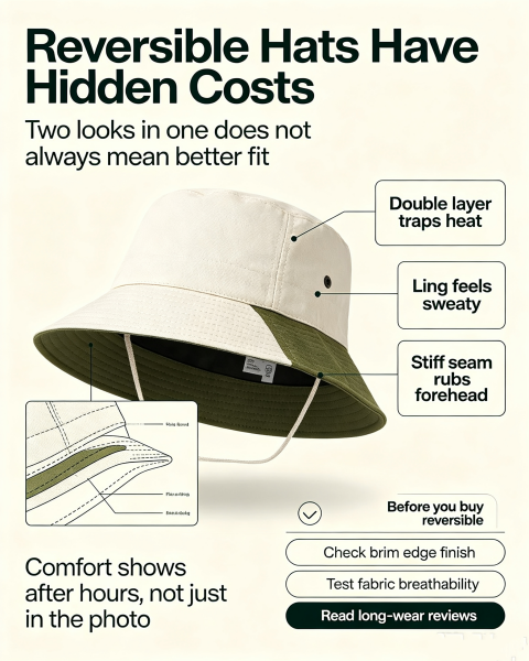 Reversible Bucket Hat Hidden Downsides: Sweaty Lining & Scratchy Seams
