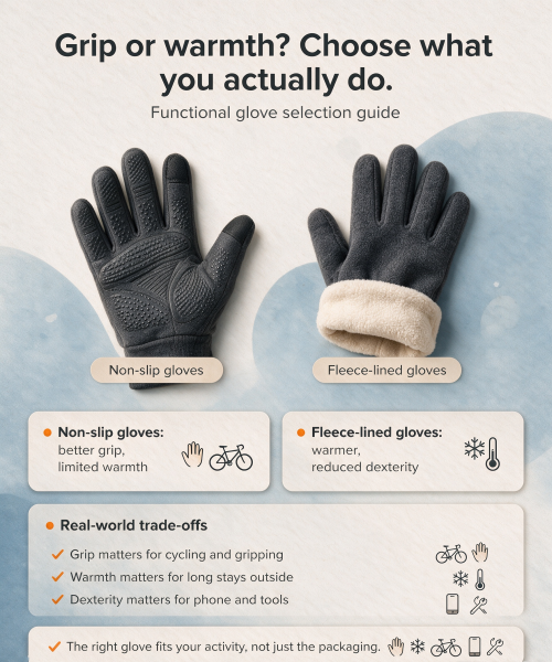 Non-Slip vs Fleece-Lined Knit Gloves, Functional Selection Guide