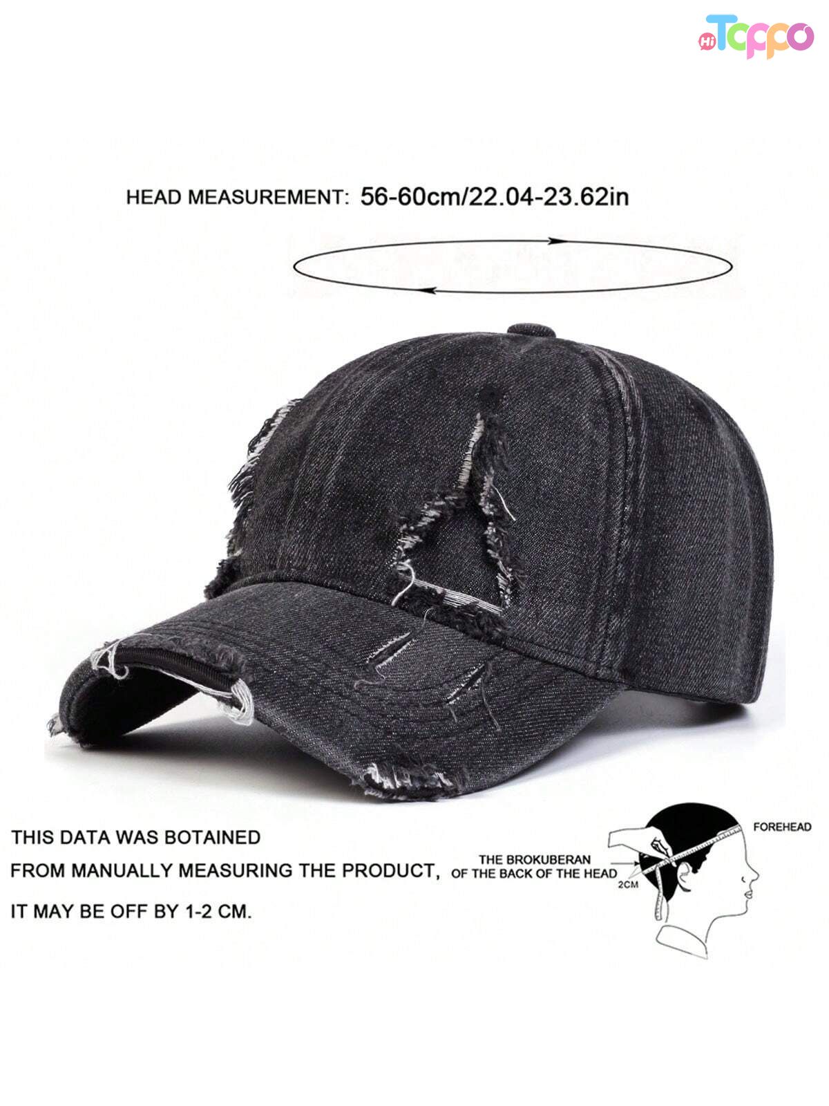 Outdoor Adjustable Sunscreen Leisure Vintage Edge Holes Denim Baseball Cap 