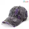 Custom Comfortable Washed Denim Frayed Baseball Cap