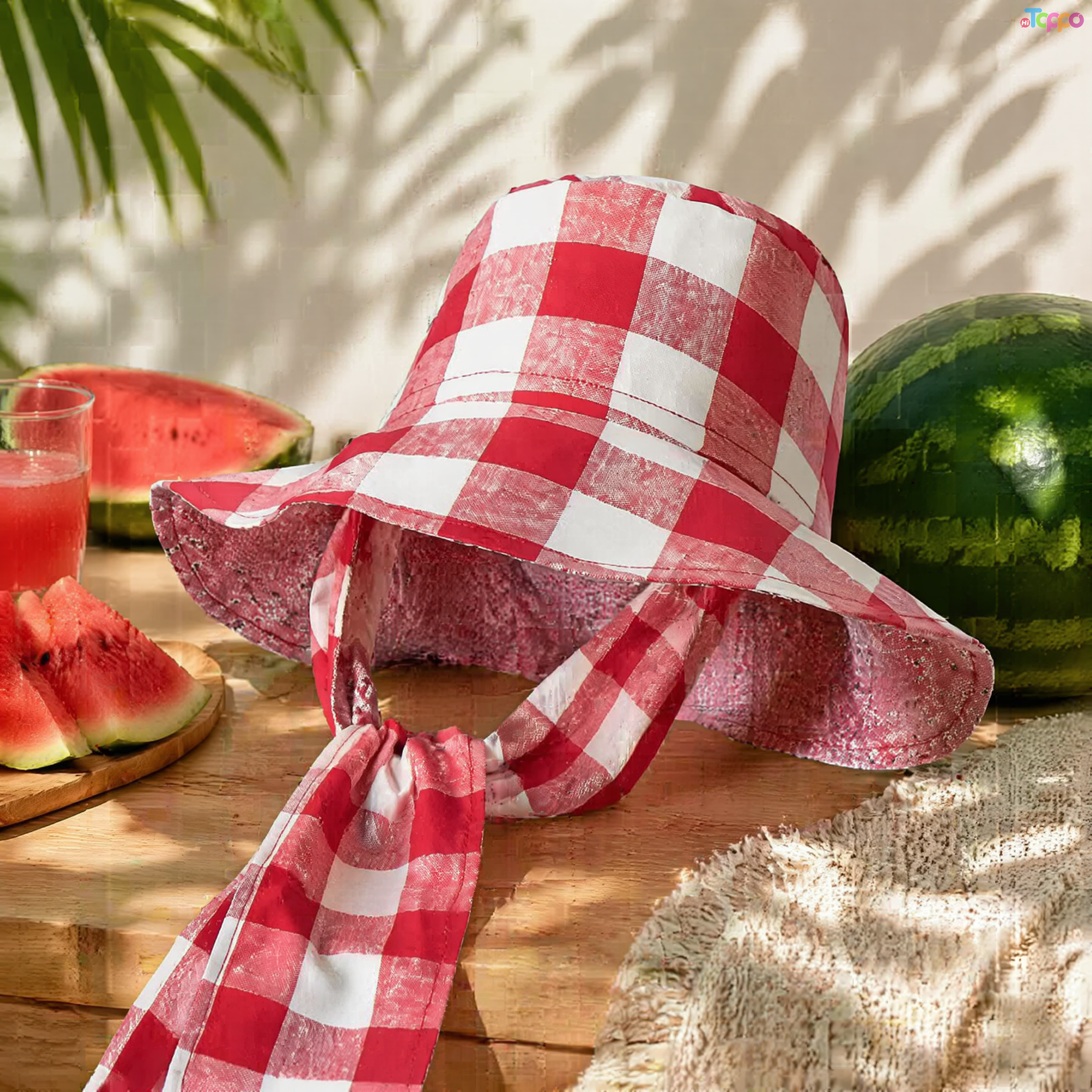 Women Reversible Plaid Sun Bucket Hats
