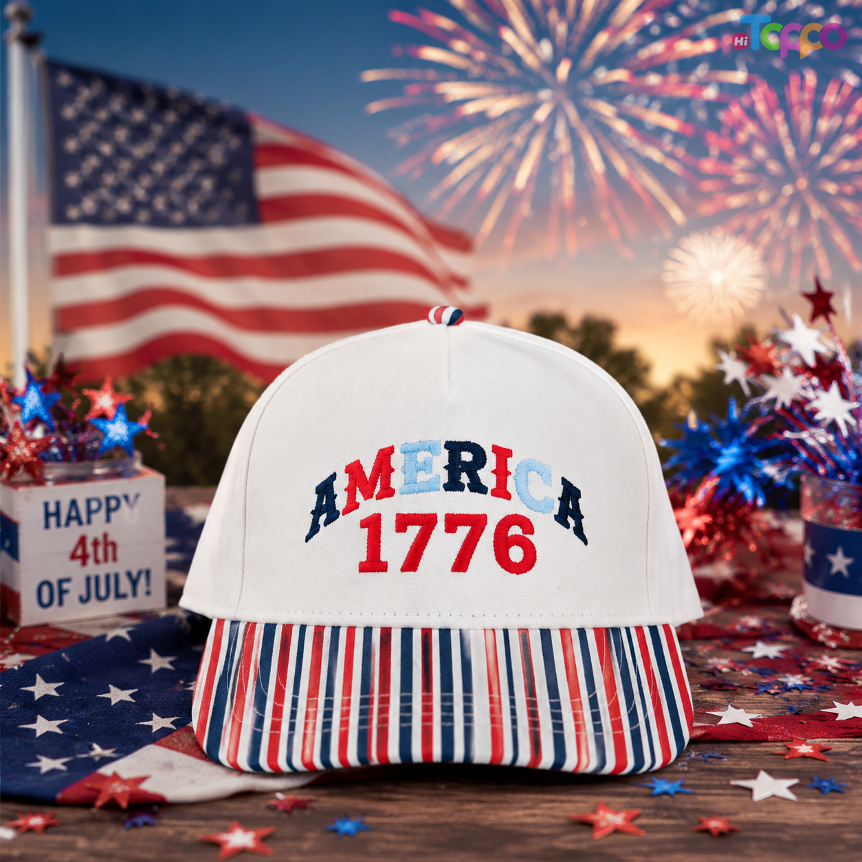 USA Independence Day Trucker Hat Freedom Embroidered Hats