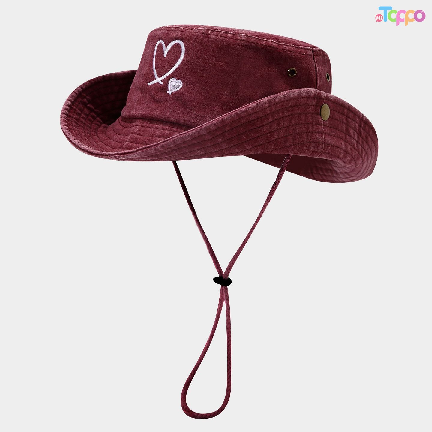  Custom Logo Design 3D Embroidery Outdoor Cowboy Bucket Hat