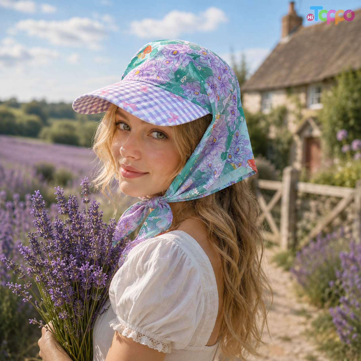 Pastoral Style Bandana Caps Sun Protection for Women