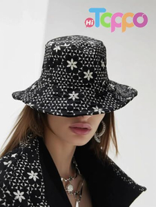 Custom 100% Polyester Classic Flower Design Floral Pattern Bucket Hat for Women 