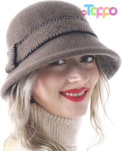 Custom Women Elegant Winter Wool Bucket Hat 1920s Vintage Cloche Bowler Hats