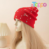 Trending Appeal Versatile Neck Warmer Knitted Cap Headwear Unisex Knit Hat with Shimmering Crystal Weaving 