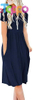  Casual Women Summer Casual Short Sleeve Dresses Empire Waist Dress