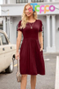  Casual Women Summer Casual Short Sleeve Dresses Empire Waist Dress