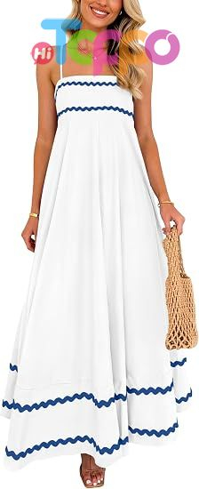  Casual Women's Summer Spaghetti Strap Boho Maxi Dress