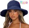 Summer Wide Brim Foldable Travel Straw Hat Sun Beach Hat for Women