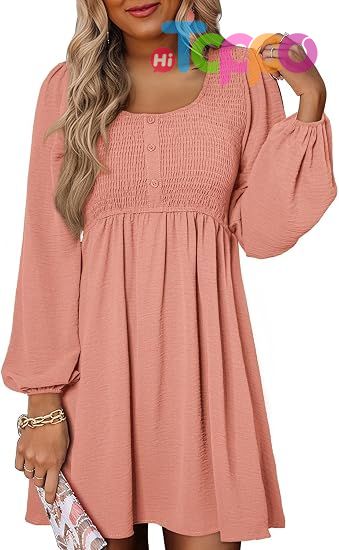 Custom 2026 Casual Long Sleeve Mini Dress for Women 