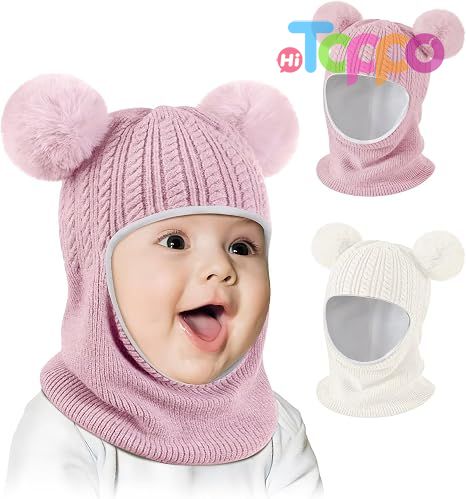Wholesale Toddler Beanie Hats Girl Boy with Neck Warmer Baby Winter Hat Scarf Set 2 Pack