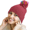  Custom Women Winter Cozy Acrylic Knit Beanie Hat with POM POM