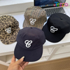 Custom Casual Streetwear Leopard-Print Retro Flat-Top Checkered Letter-Embroidered Flat-Brim Baseball Cap