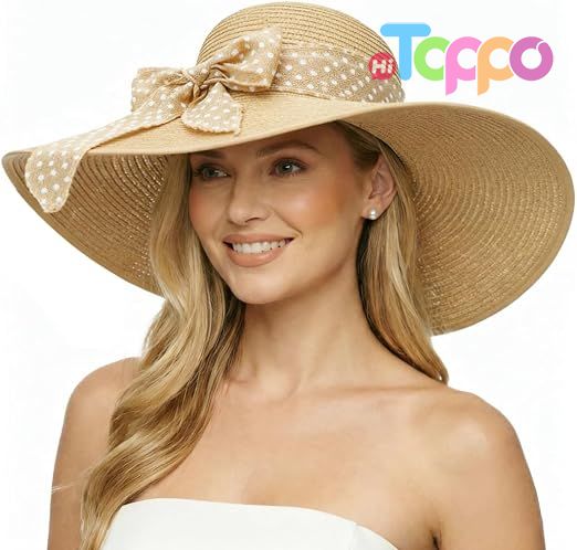 Summer Big Straw Wide Brim Floppy Foldable Roll up UPF 50+ Cap Sun Hat Beach Hats