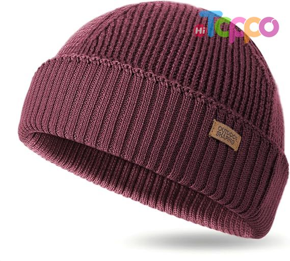 Custom Merino Wool Short Fisherman Beanies for Men Women Knit Cuff Trawler Beanie Cap 