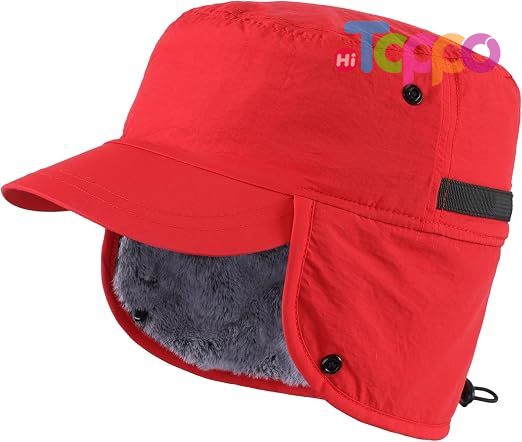  Warm Earflaps Hat Fully Lined Faux Fur Baseball Cap Trapper Hunting Hats