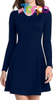 2026 Fall Vintage Lapel Collar V Neck A-Line Short Mini Dress Long Sleeve Dresses for Women