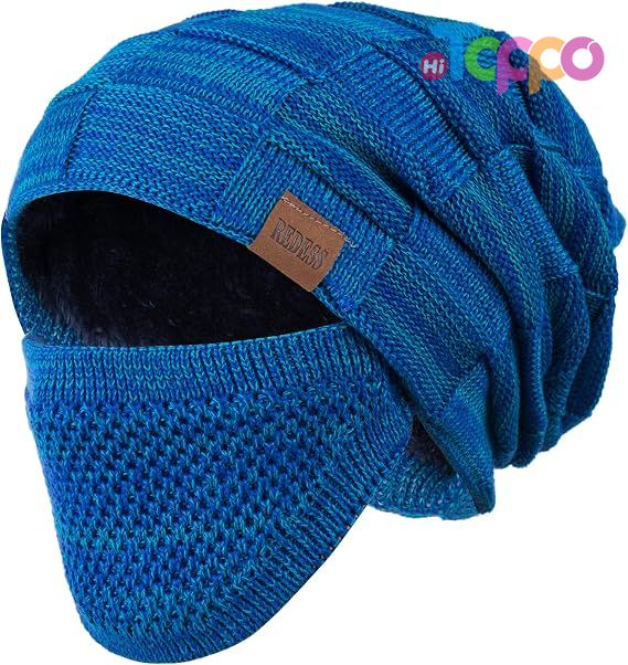 Hot Sale Winter Warm Hats Knit Slouchy Thick Skull Cap with Face Cover
