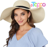  Summer Floppy Beach Hat Roll-Up Women Wide Brim Sun Hat UPF50 Straw Hat 