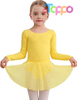 High quality Toddler Girls Long Sleeve Ballet Leotards Dresses Dance Skirt Ballerina Tutu Outfits