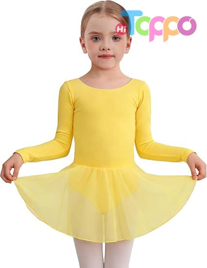 High quality Toddler Girls Long Sleeve Ballet Leotards Dresses Dance Skirt Ballerina Tutu Outfits
