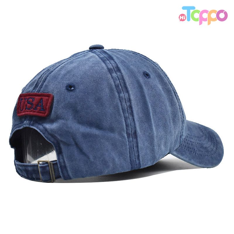 Custom Wash adjustable Cotton Embroidered USA Lettter Baseball Cap