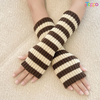  Custom Daily Wear Women's Block Striped Gloves Fingerless Knitted Arm Warmers 