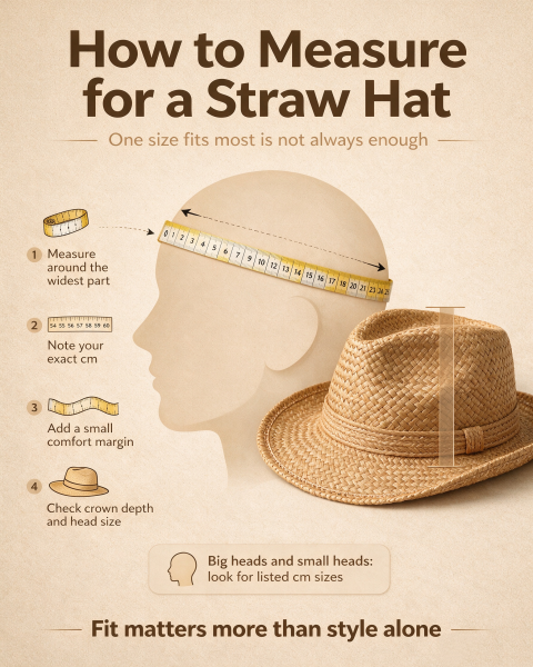 Size Guide for Big & Small Heads, Perfect-Fit Straw Hat Rules