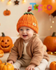 Thick Warm Soft Pumpkin Knitted Beanie Hat Orange for Autumn Halloween