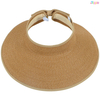 Hot Sale Wide Brim Hat Roll-up Straw Sun Visor Hat for Women 