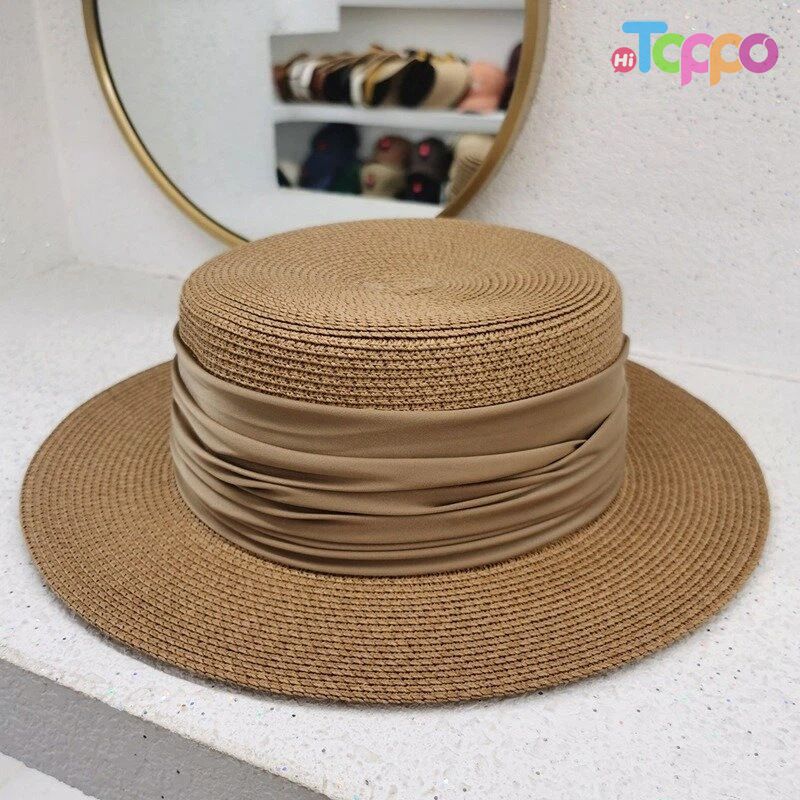 Custom Beach Sun UPF 50+ Wide Brim Straw Women Straw Panama Hat