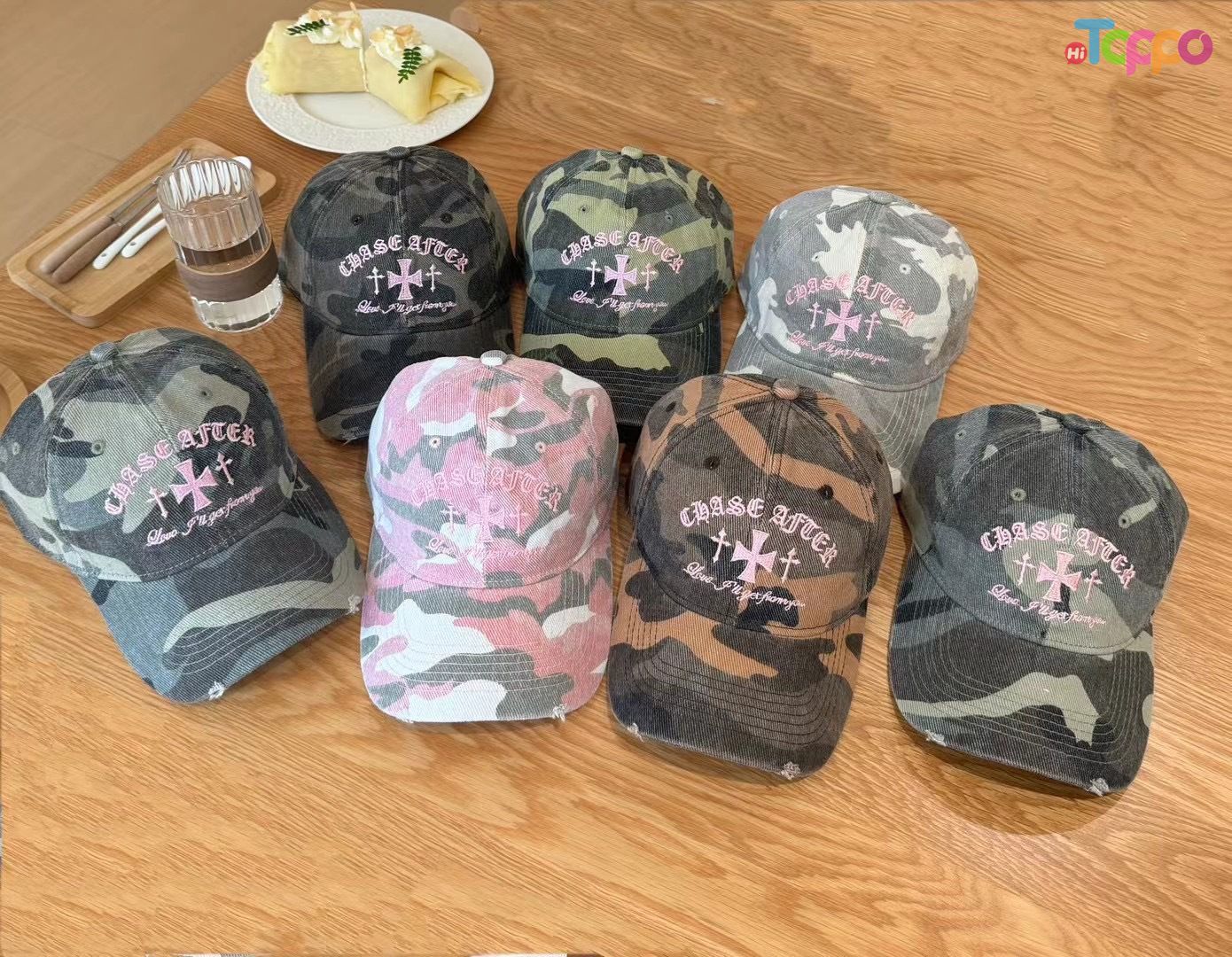 Casual Wear Unisex Letter Camouflage Baseball Cap Breathable Lightweight Snapback Hat 