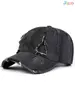 Outdoor Adjustable Sunscreen Leisure Vintage Edge Holes Denim Baseball Cap 