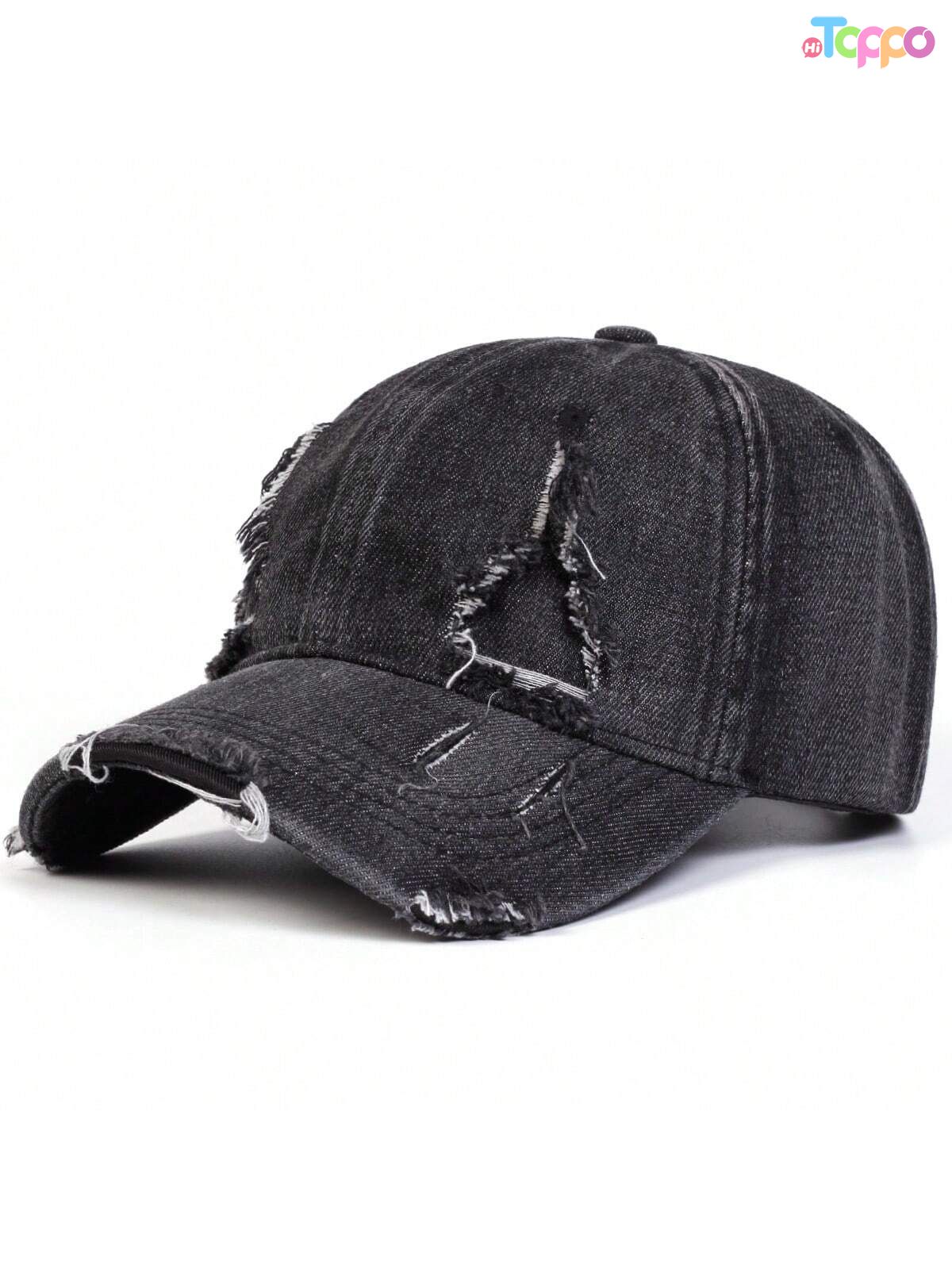 Outdoor Adjustable Sunscreen Leisure Vintage Edge Holes Denim Baseball Cap 