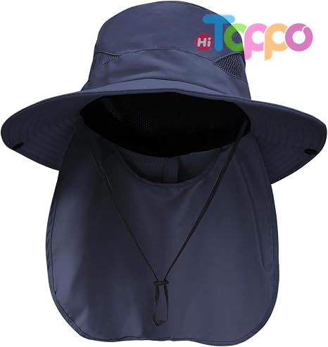 Custom Wide Brim Sun Bucket Hat with Neck Flap UPF 50+ UV Protection 