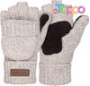 Winter Warm Knitted Convertible Mittens FlapThermal Insulation Fingerless Texting Wool Gloves 