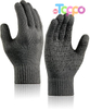 Custom Non-slip Silicone Grip and Elastic Cuff Touch Screen Fingers Warm Fleece Knit Winter Gloves 