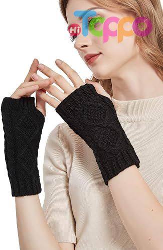 Custom Winter Arm Warmers Warm Fingerless Women Gloves Hand Crochet