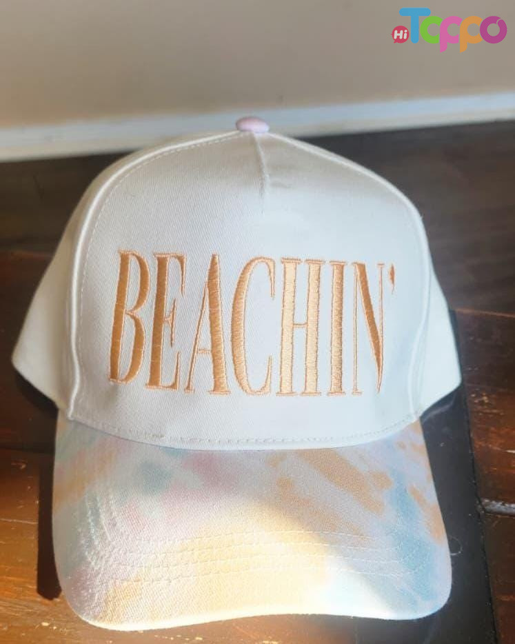 Custom Tie-Dye Brim Cotton Summer Embroidered Beachin Baseball Caps