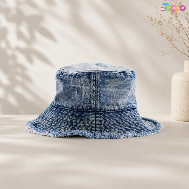 Washed Vintage Denim Bucket Caps