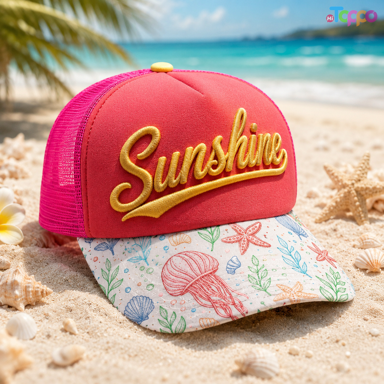 Printing Brim with Embroidery LOGO Trucker Hats