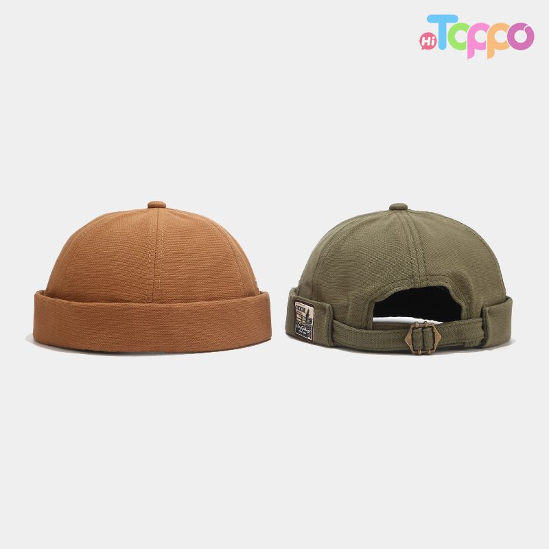  Vintage Brimless Docker Hat Korean Style Street Hip Hop Melon Cap
