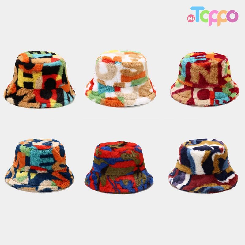 Women’s Creative Rainbow Print Bucket Hat Autumn & Winter Fashion Outdoor Hat