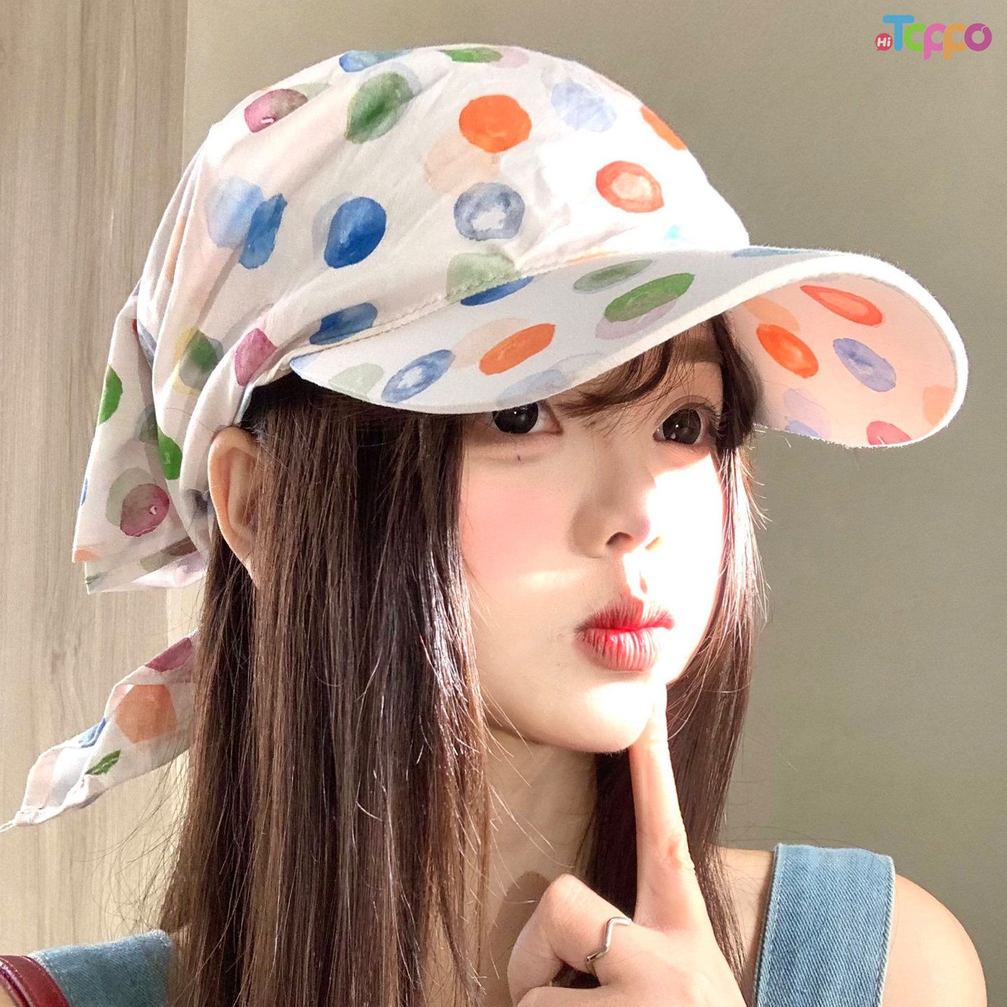 Women Fresh Watercolor Polka Dot Bandana Caps