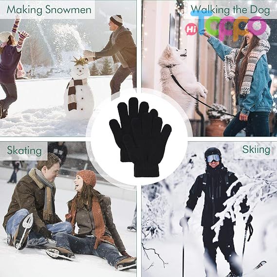 Custom 3 Pairs Winter Magic Gloves Warm Strecty Knit Gloves 