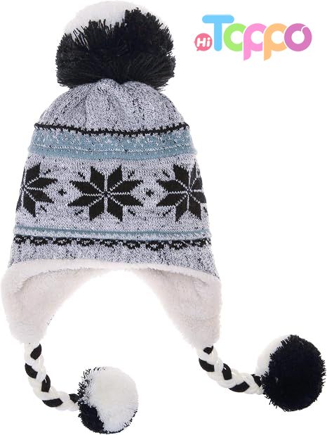 Wholesale Winter Soft Warm Fleece Lined Long Ear Straps Snow Ski Cap with Pompom
