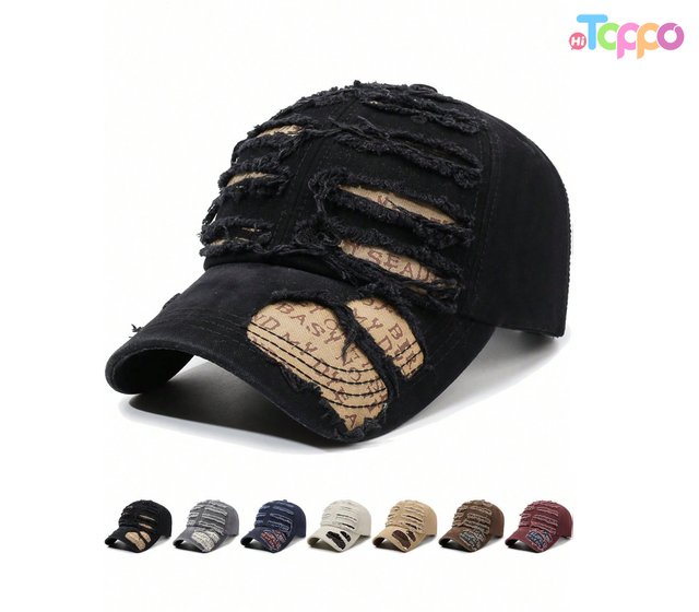 Hot Sale Adjustable Brim Outdoor Unisex Vintage Letter Print Sun Hat 